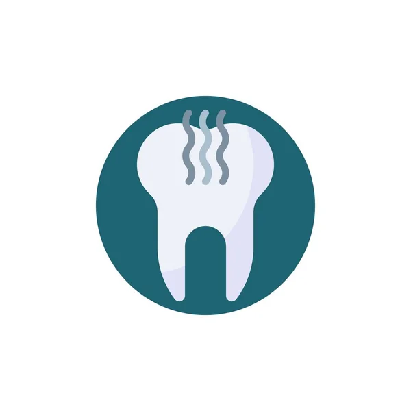 Stinky tooth flat icon — Stock Vector