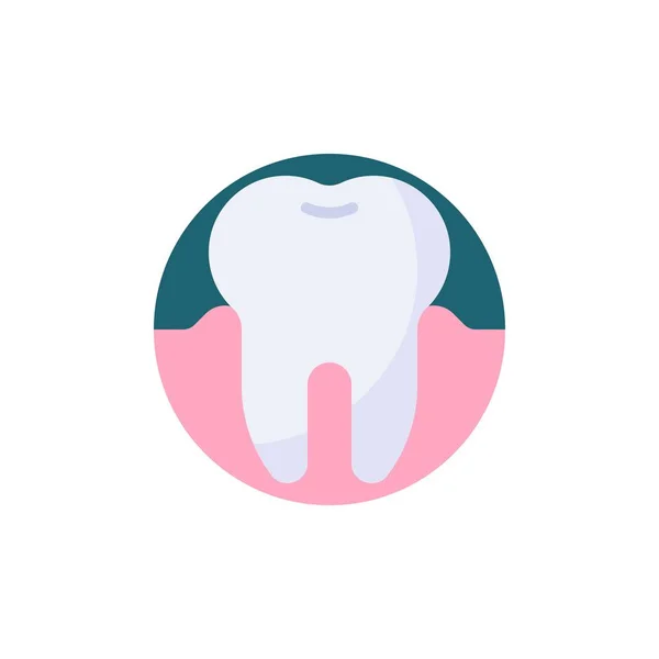 Dent racine icône plate — Image vectorielle