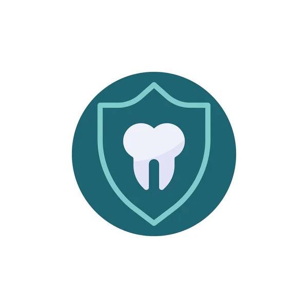 歯の保護フラットアイコン — ストックベクタ