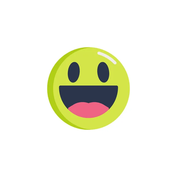 Gülen yüz Emoji düz simgesi — Stok Vektör