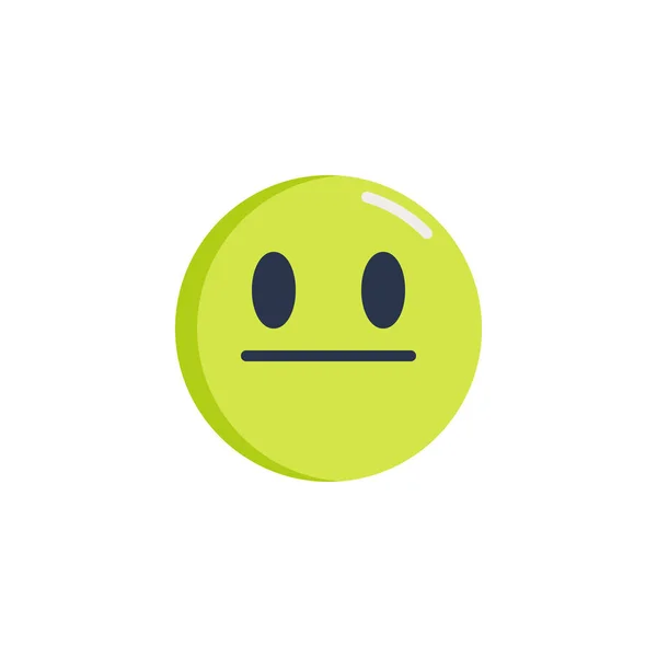 Straight face emoticon plat pictogram — Stockvector