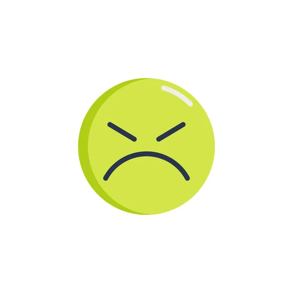 Angry Face emoticon icona piatta — Vettoriale Stock