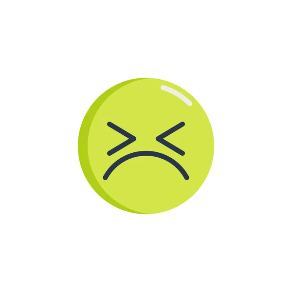 Angry face emoticon flat icon