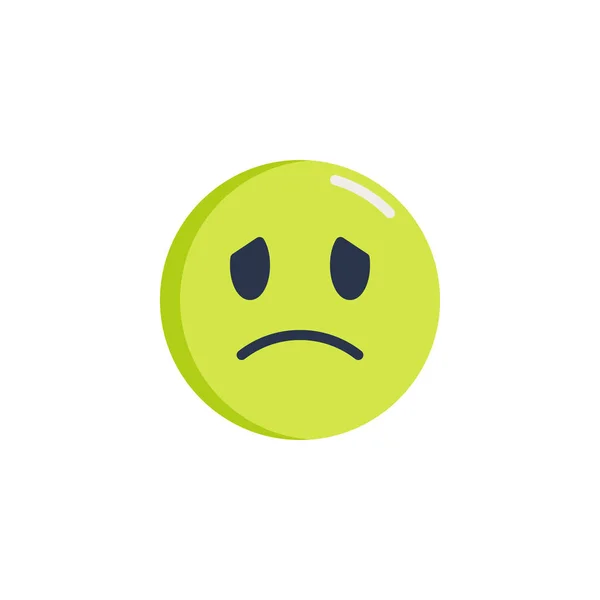 Sad face emoticon ícone plano —  Vetores de Stock