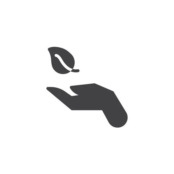 Hand en blad vector-pictogram — Stockvector