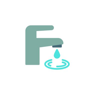 Damla düz simgesi ile su dokunun