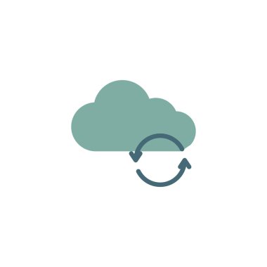 bulut sync düz simgesi