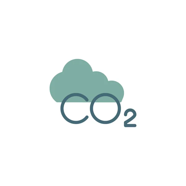 Co2 karbondioksit düz simgesi — Stok Vektör
