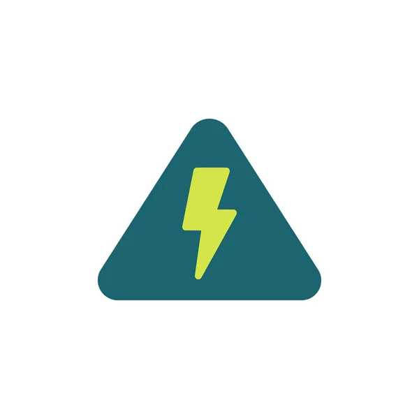 Elektrisk varningsskylt Flat ikon — Stock vektor
