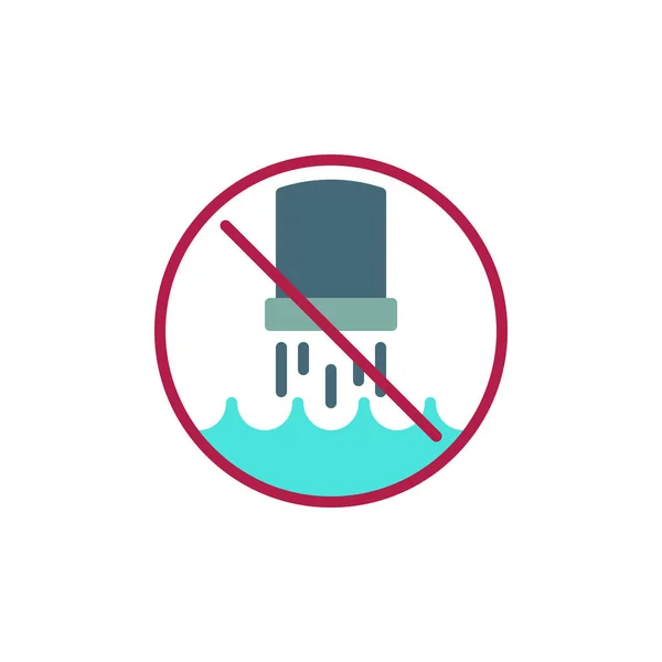 Stop water pollution flat icon