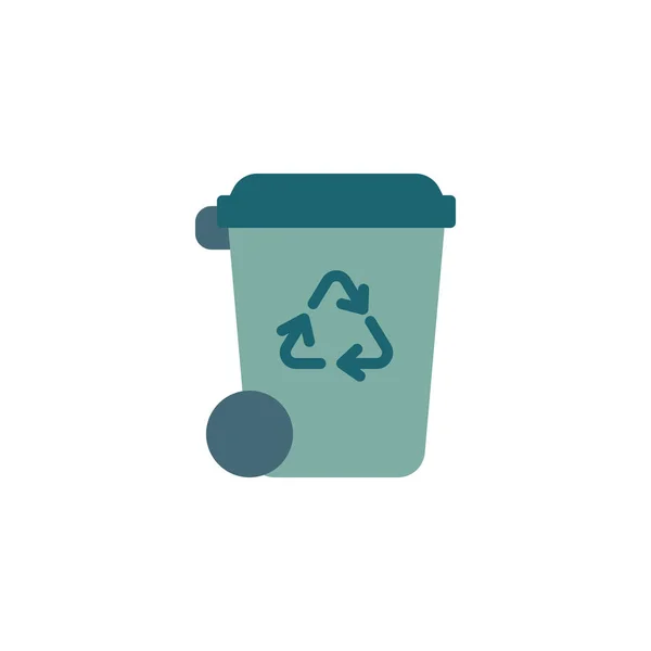 Trash bin flat icon — Stock Vector