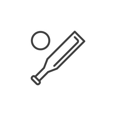 Kriket sopası ve topu satırı simgesi