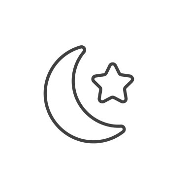 Ay ve yıldız çizgisi simgesi