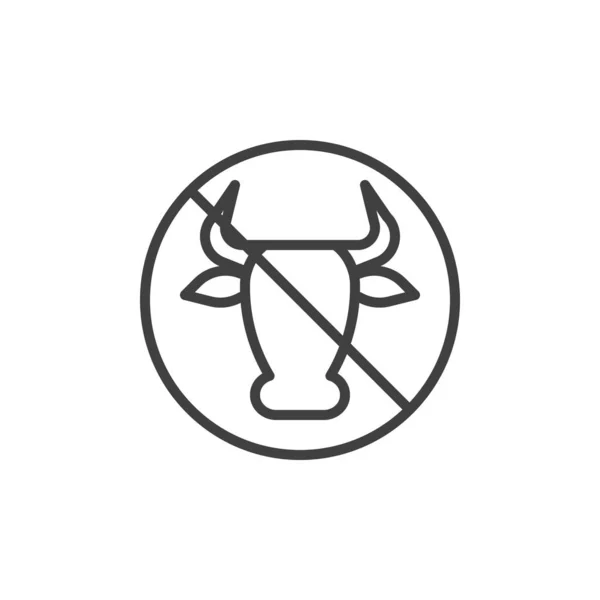 Icono de línea sin signo de leche y lactosa — Vector de stock