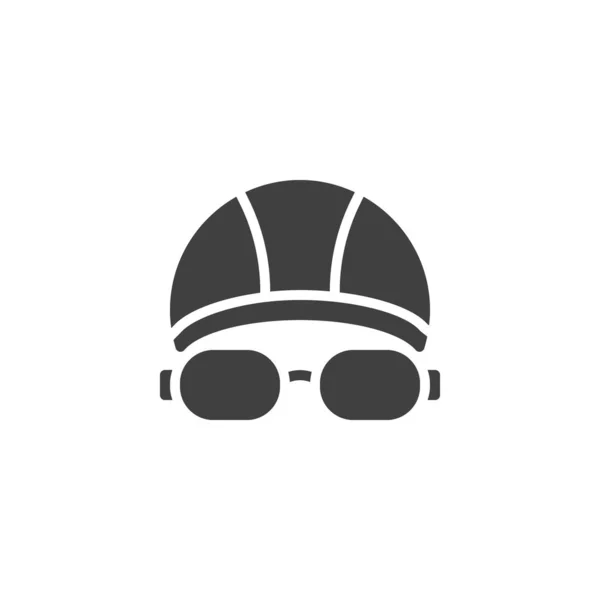 Swimming hat and glasses vector icon — Stock Vector