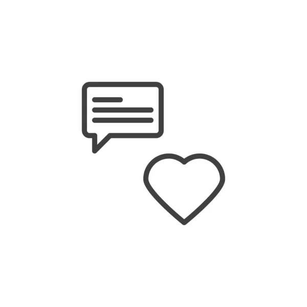 Amour chat ligne de message icône — Image vectorielle