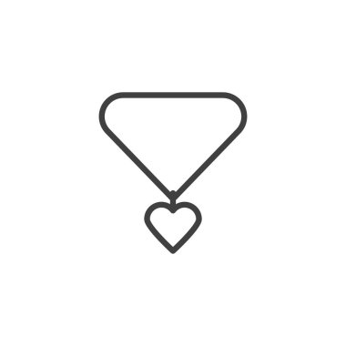 Kalp kolyesi çizgisi simgesi