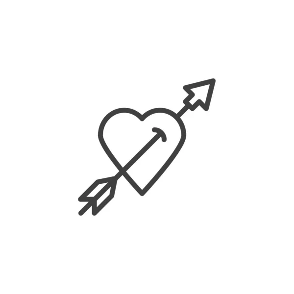 Hjärta med pil linje ikon — Stock vektor