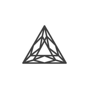 Üçgen değerli taş çizgi simgesi
