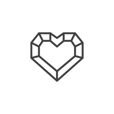 Kalp şeklinde elmas çizgi simgesi