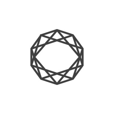 Elmas kesim şekli üstteki görünüm çizgisi simgesi