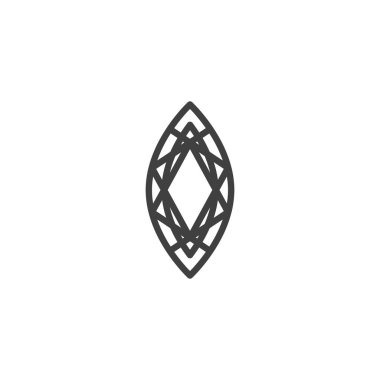 Kristal, değerli taş çizgi simgesi