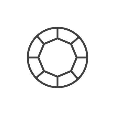 Yuvarlak elmas çizgi simgesi