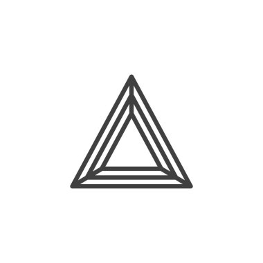 Üçgen değerli taş çizgi simgesi