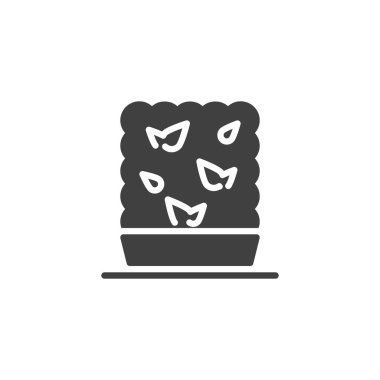 Bir çiçek pot vektör simgesi kare bitki