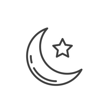 Yıldız ve hilal çizgisi simgesi