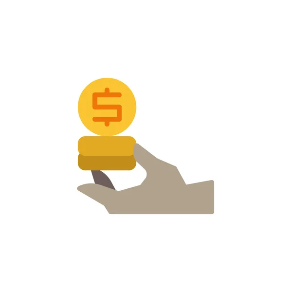 Рука держит иконку с долларом — стоковый вектор