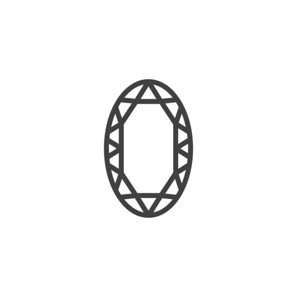 타원형 다이아몬드 라인 아이콘 — 스톡 벡터