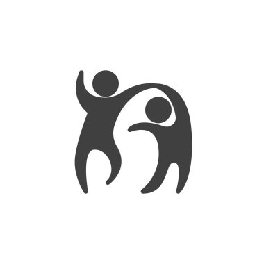 Dans eden çift vektör simgesi