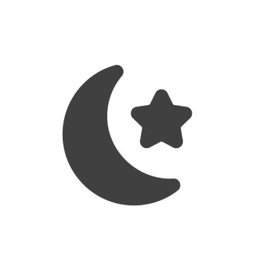 Ay ve yıldız vektör simgesi