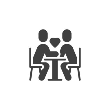 romantik bir akşam yemeği vektör simgesi