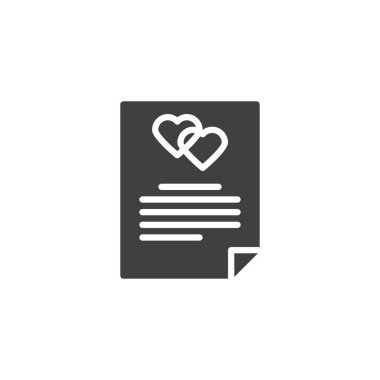 Düğün davetiyesi kartı vektör simgesi