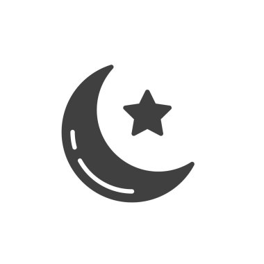 Yıldız ve hilal vektör simgesi