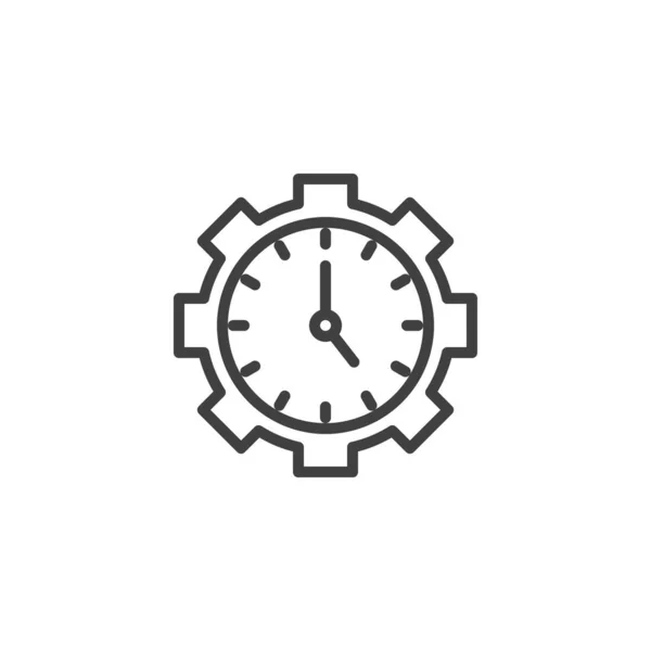 Time management line icon — Stock Vector