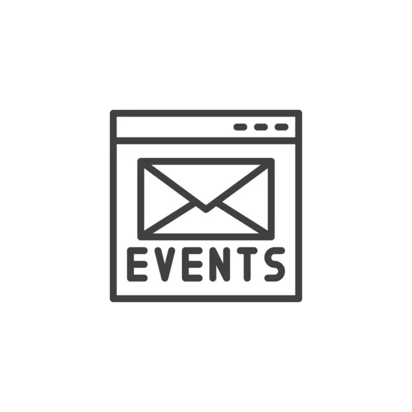 Online eveniment invitație linie pictogramă — Vector de stoc