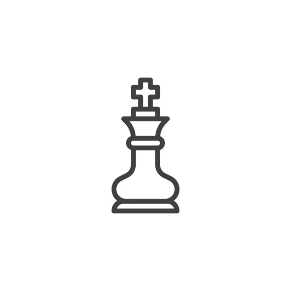 Ajedrez rey línea icono — Vector de stock