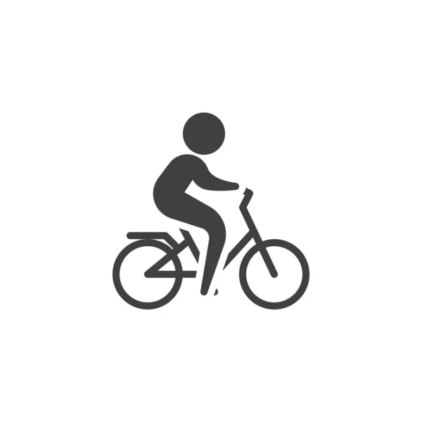 Mann reitet Fahrrad Vektor-Symbol — Stockvektor