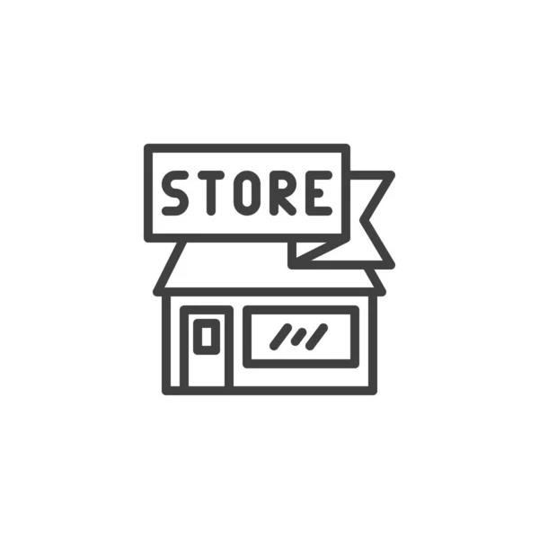 Store building line icon — Stock Vector