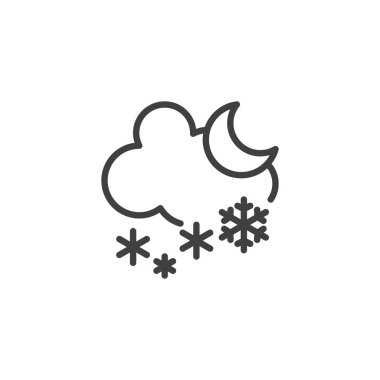 Kar bulutu ve ay çizgisi simgesi