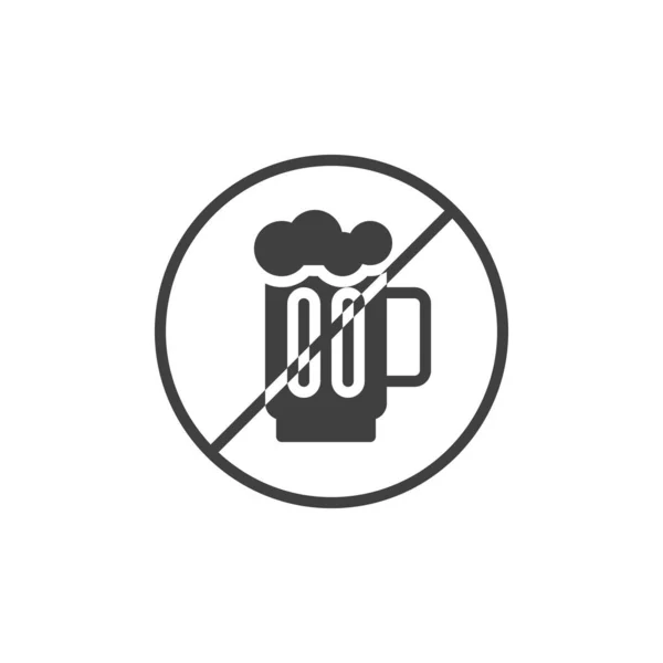 アルコール禁止標識ベクトルアイコンなし — ストックベクタ