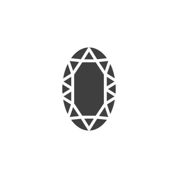 Oval diamond vector icon — Stock Vector