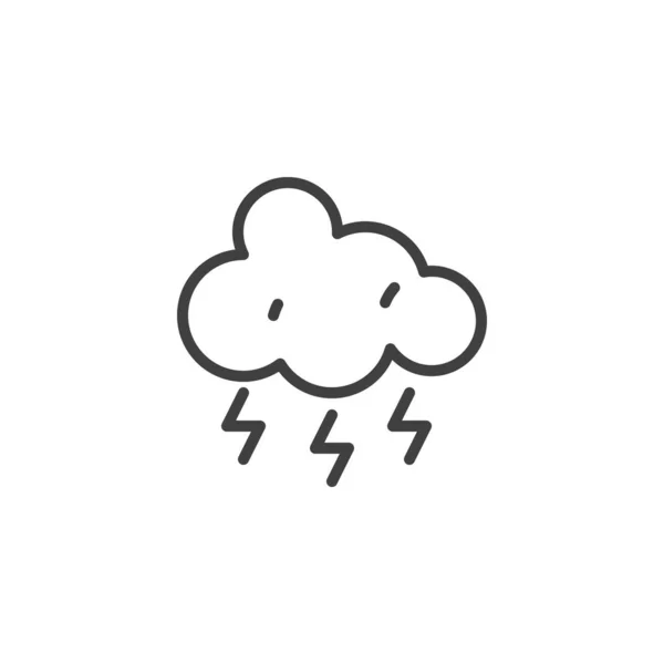 Lightning cloud line icon — Stock Vector