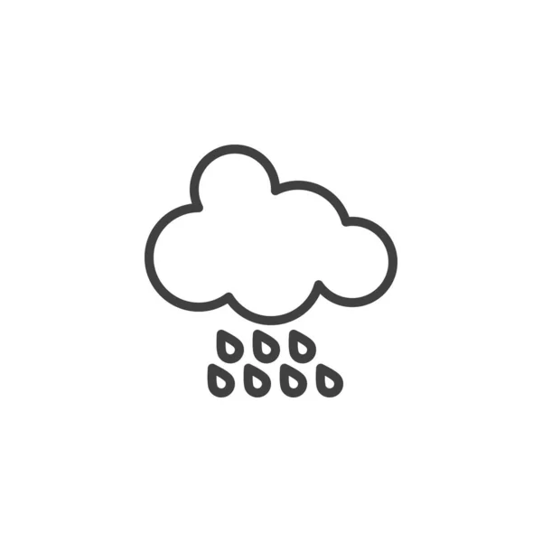 Icono de línea de nube lluviosa — Vector de stock