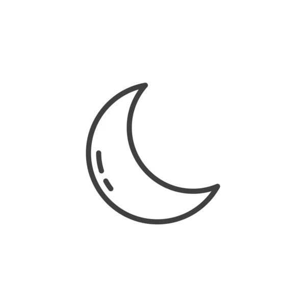 Crescent moon line icon