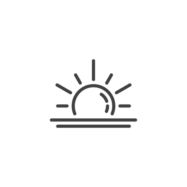 Rising sun line icon — Stock Vector