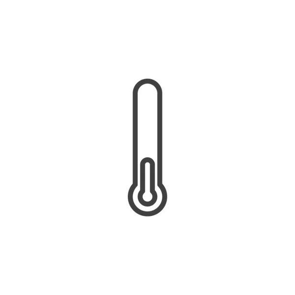 Cold temperature thermometer line icon — Stock Vector